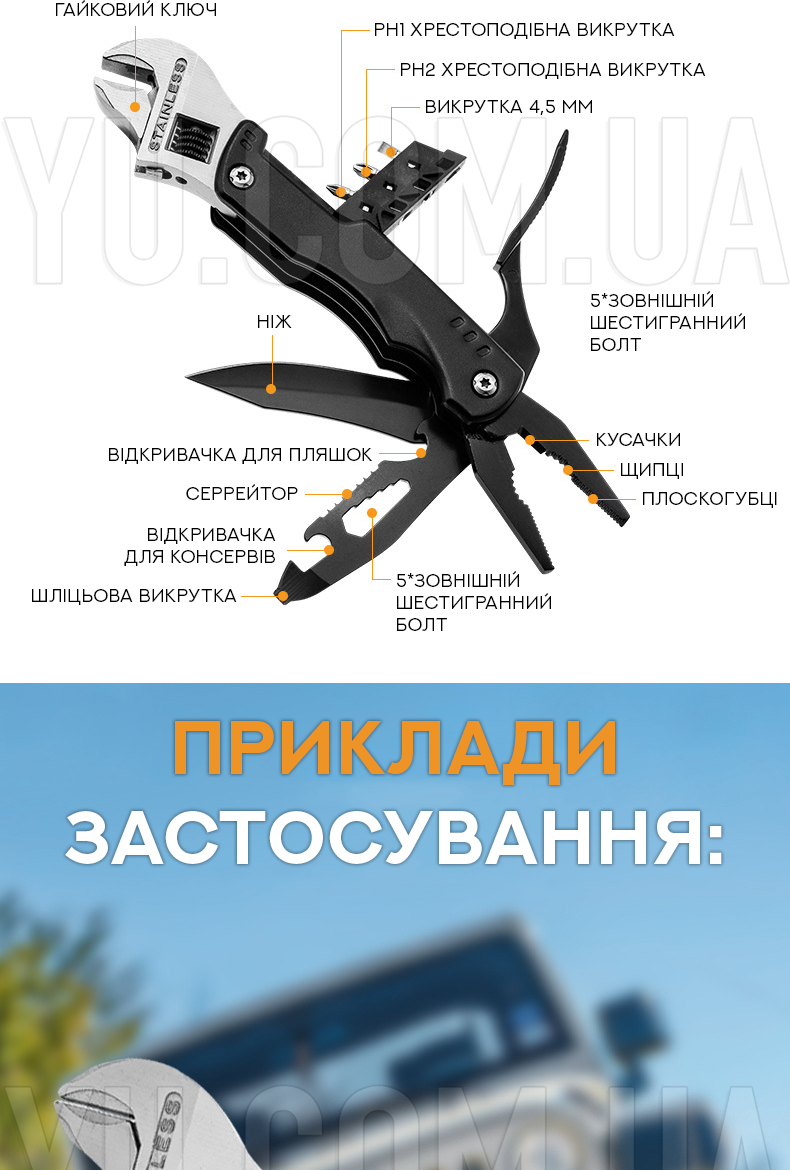 Универсальный многофункциональный ключ с набором бит и чехлом Traveler Универсальный многофункциональный ключ с набором бит и чехлом Traveler